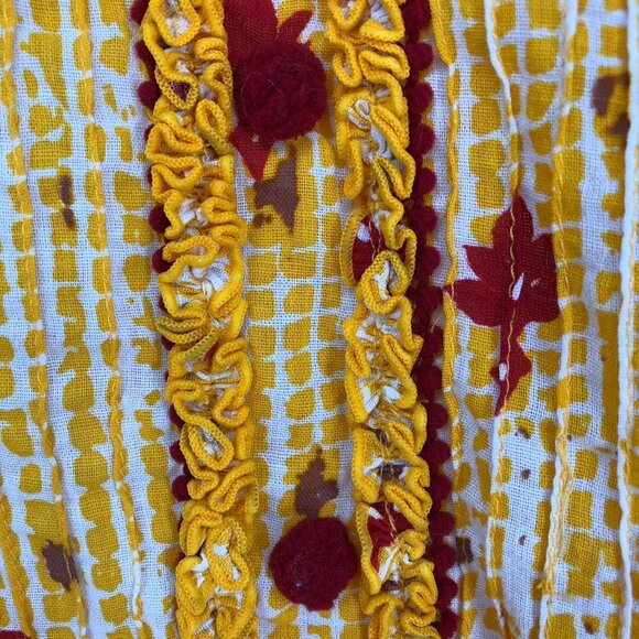 Poupette St Barth Yellow Fanciful Floral Bobo Poncho NWT Tunic/Minidress OS - Picture 8 of 16